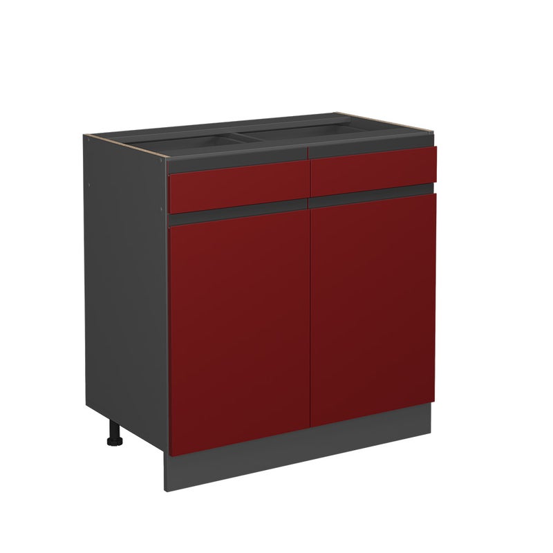 Vicco Szafka dolna do kuchni R-Line, Czerwony, 80 cm J-Shape, bez blatu roboczego