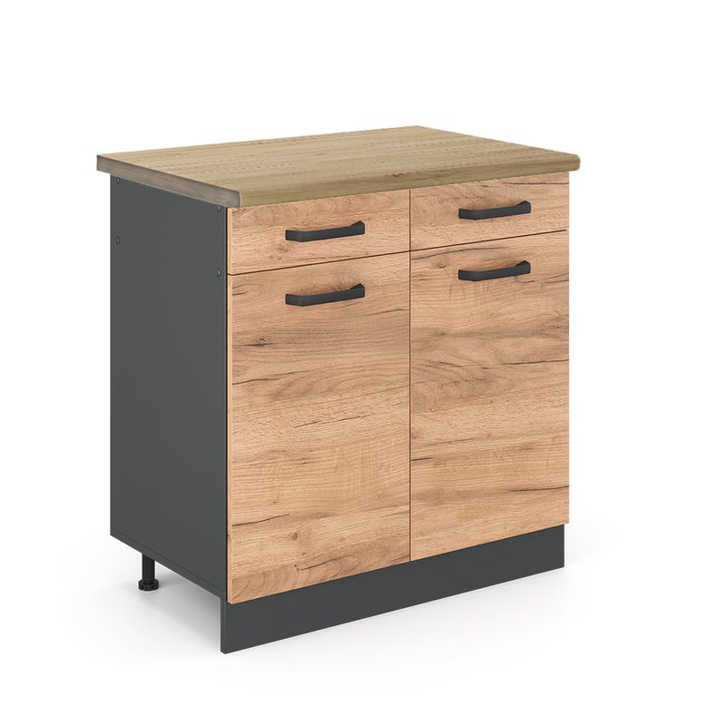 Vicco Szafka dolna do kuchni R-Line, Złoty dąb energetyczny, 80 cm , BP Dąb