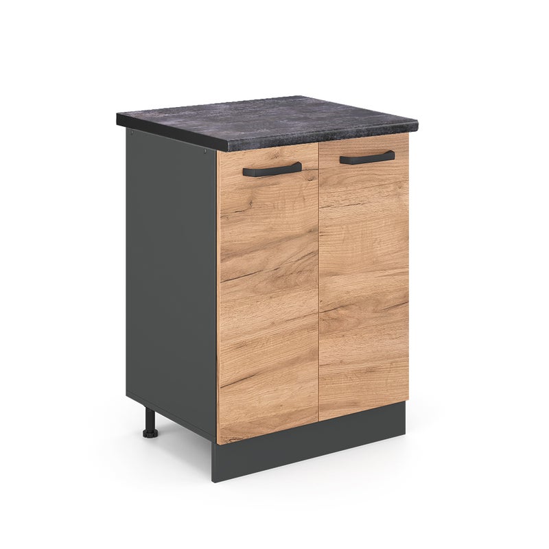 Vicco Szafki kuchenne R-Line, Złoty dąb energetyczny, 60 cm , BP Antracyt