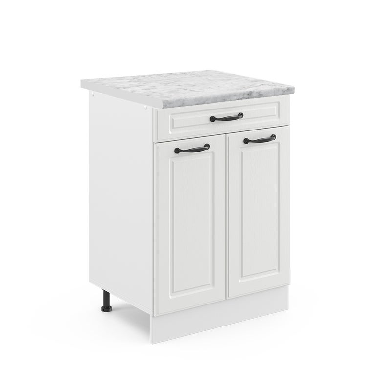 Vicco Szafka dolna do kuchni R-Line, Biały domek wiejski, 60 cm z szufladą, BP Marmur