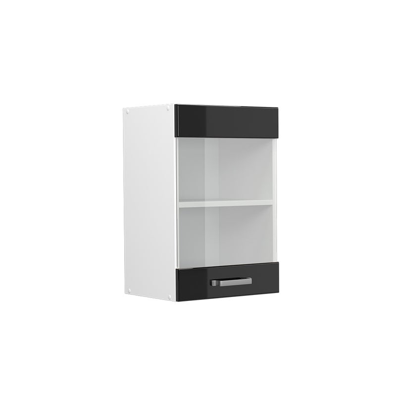 Vicco Szklana szafka kuchenna R-Line, Czarny wysoki połysk, 40 cm