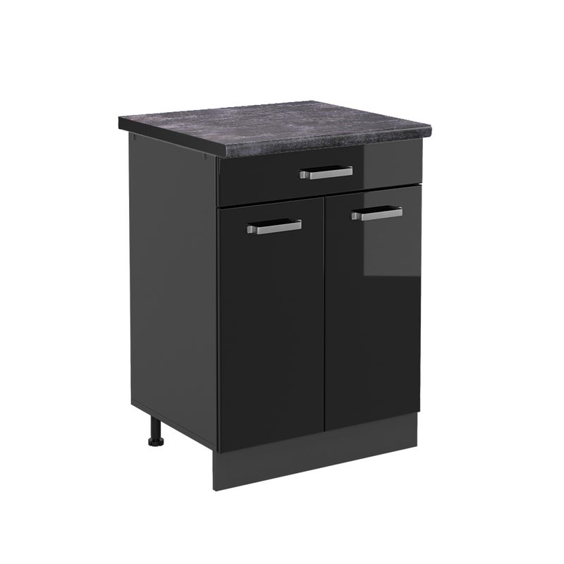 Vicco Szafka dolna do kuchni R-Line, Czarny wysoki połysk, 60 cm AP Antracyt