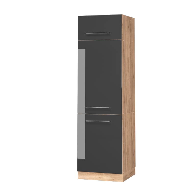 Vicco Szafka na lodówkę Fame-Line, Antracyt wysoki połysk, 60 cm
