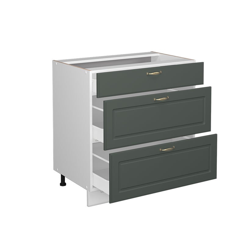 Vicco Szafka dolna do kuchni Fame-Line, Green Gold Country, 80 cm z 3 szufladami, BP Dąb