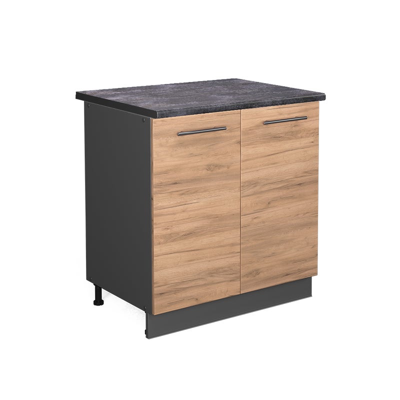 Vicco Szafka pod zlew Fame-Line, Złoty dąb energetyczny, 80 cm z półką, BP Antracyt