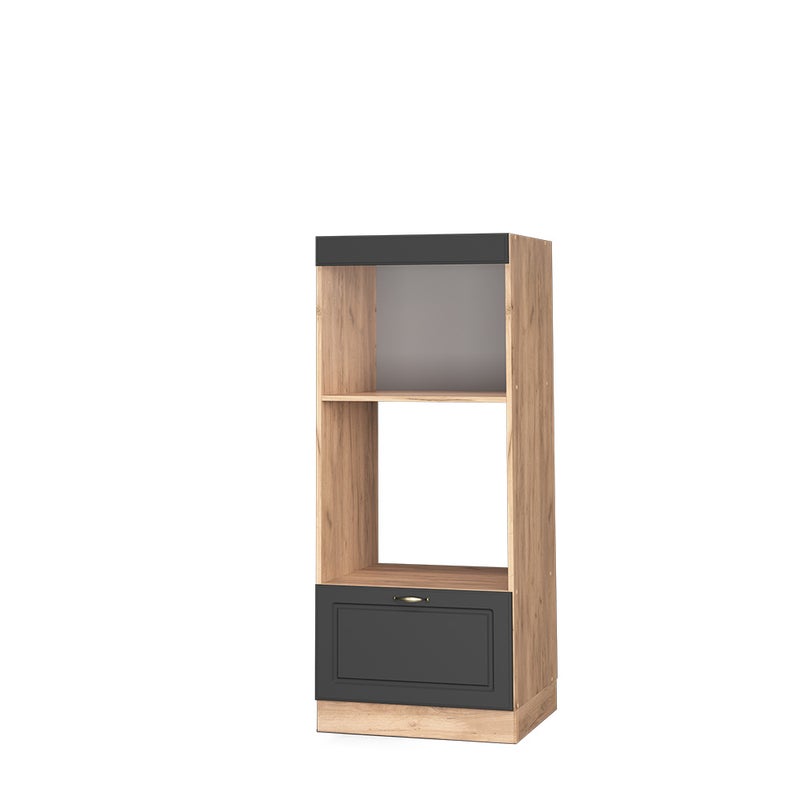 Vicco Szafka do mikrofalówki Fame-Line, Antracytowo-złoty, 60 cm otwarty