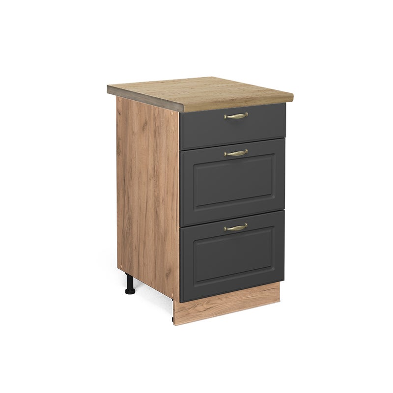 Vicco Szafka dolna do kuchni Fame-Line, Antracytowo-złoty, 50 cm , BP Dąb