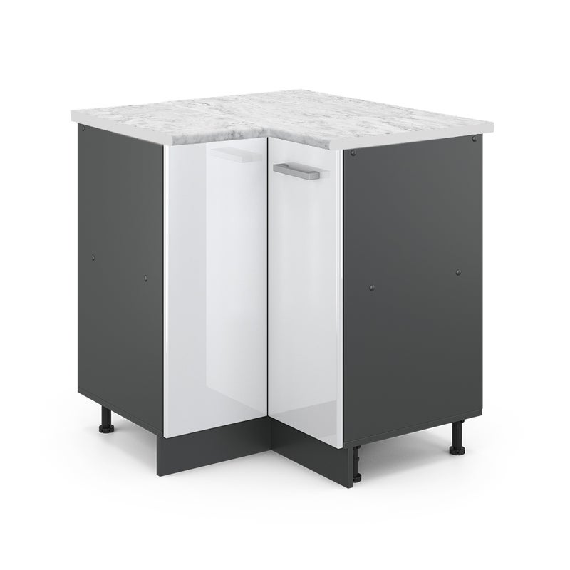 Vicco Szafka narożna R-Line, Biały wysoki połysk, 75.6 cm BR Marmur
