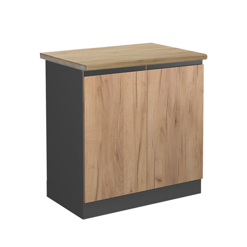 Vicco Szafka pod zlew R-Line, Złoty dąb energetyczny, 80 cm J-Shape, BP Dąb