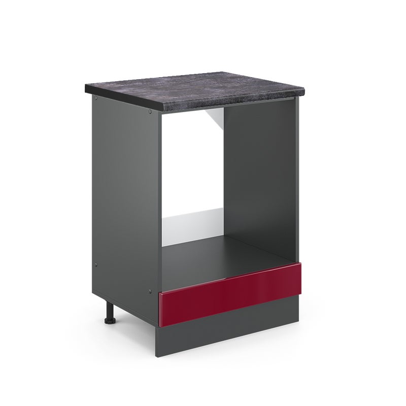 Vicco Szafka kuchenna R-Line, Czerwony połysk, 60 cm , BP Antracyt