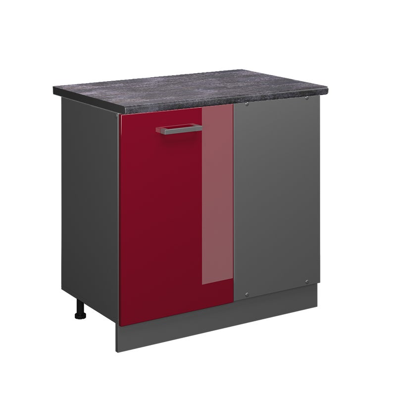 Vicco Szafka narożna R-Line, Czerwony połysk, 86 cm , BP Antracyt