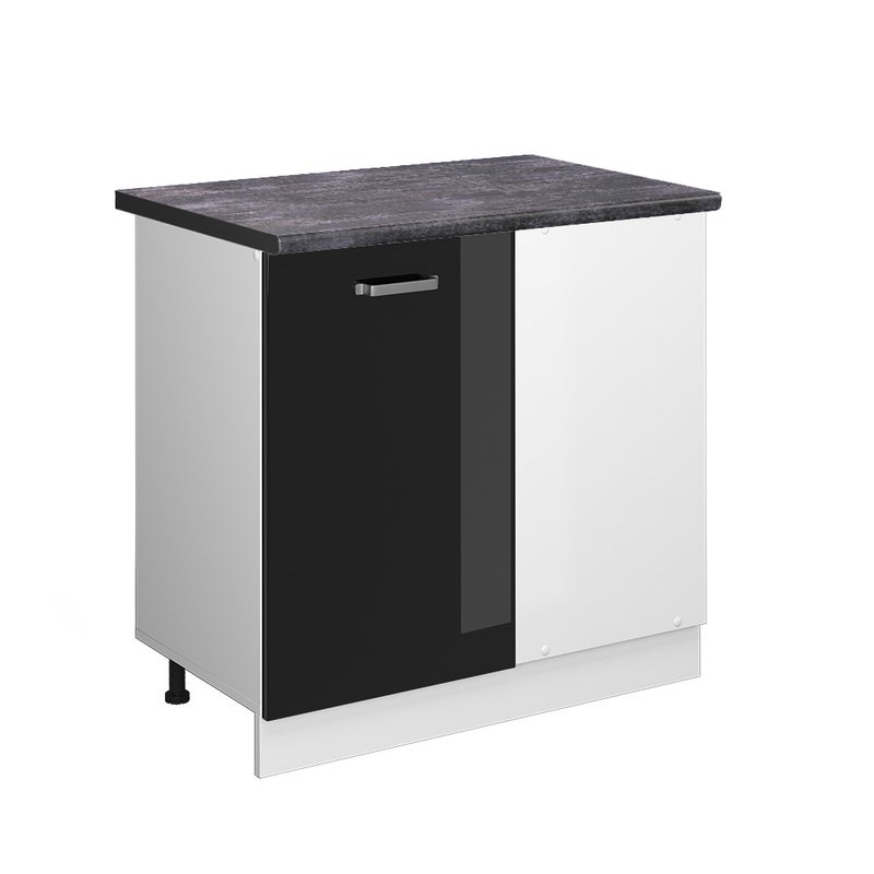 Vicco Szafka narożna R-Line, Czarny wysoki połysk, 86 cm , BP Antracyt