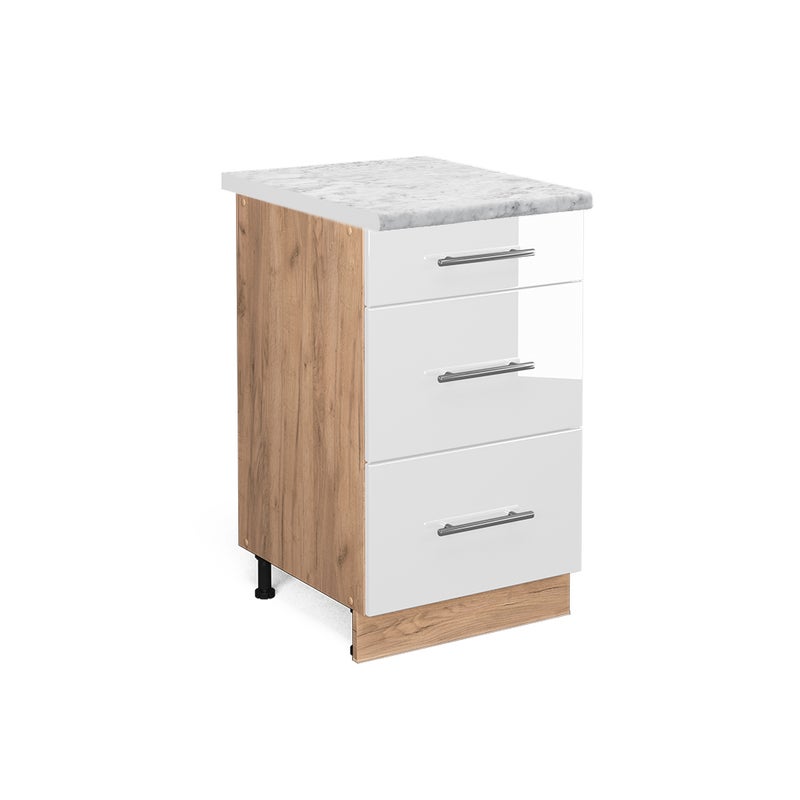 Vicco Szafka dolna do kuchni Fame-Line, Bordowa Czerwień wysoki połysk, 50 cm , BP Antracyt