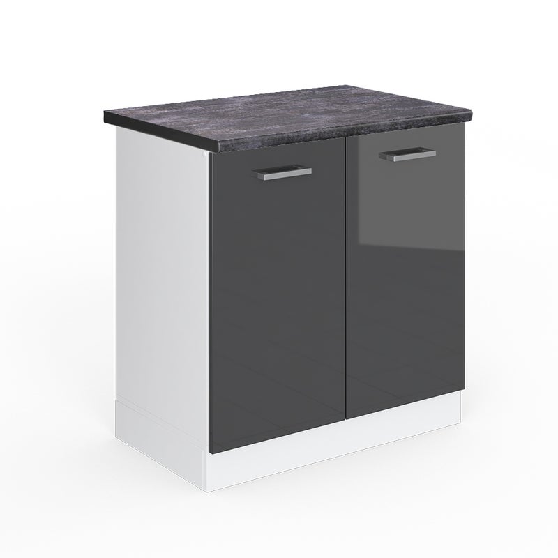 Vicco Szafka pod zlew R-Line, Antracyt wysoki połysk, 80 cm , BP Antracyt