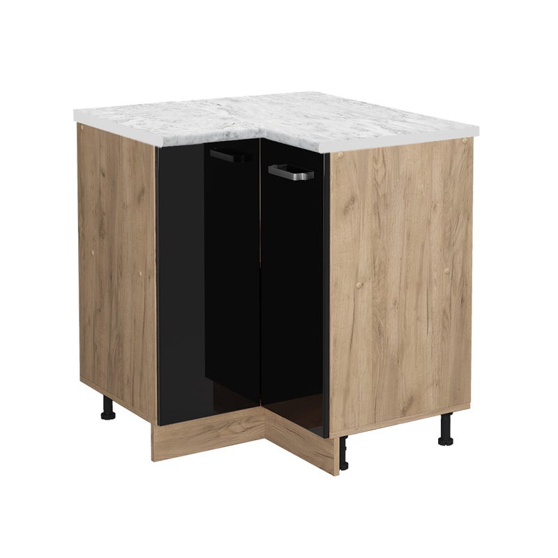 Vicco Szafka narożna R-Line, Czarny wysoki połysk, 75.6 cm BR Marmur