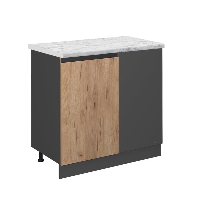 Vicco Szafka narożna R-Line, Złoty dąb energetyczny, 86 cm J-Shape BR Marmur