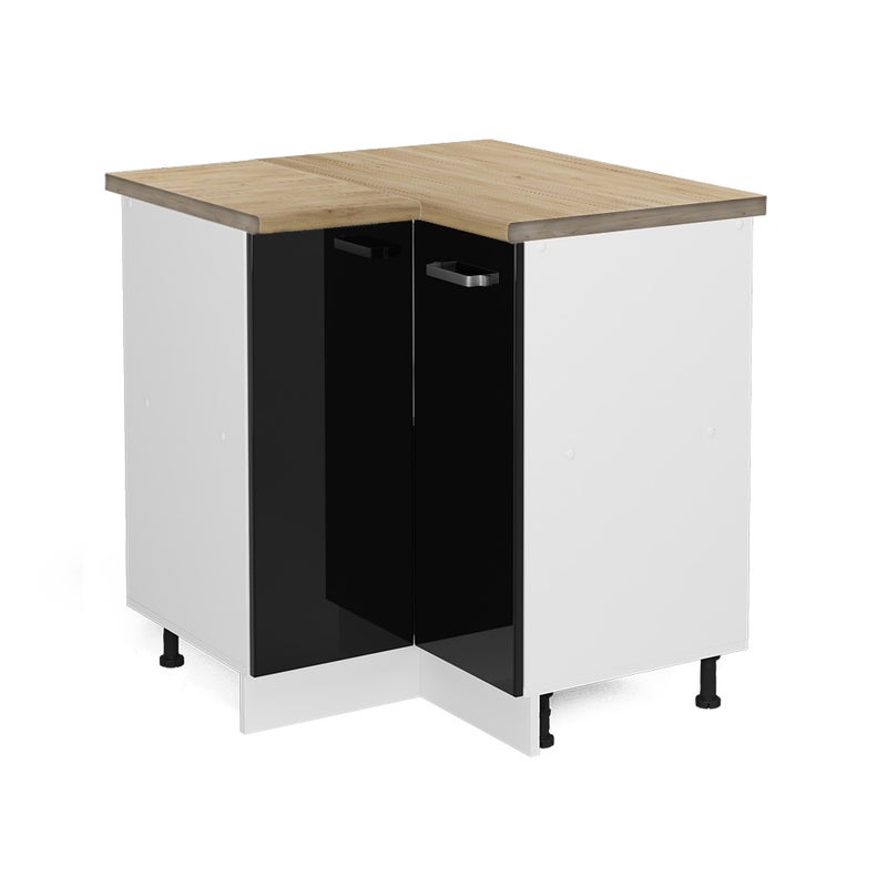 Vicco Szafka narożna R-Line, Czarny wysoki połysk, 75.6 cm , BP Dąb