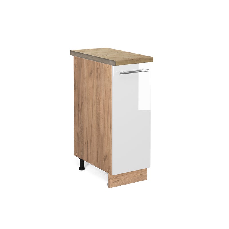 Vicco Szafka apteczna Fame-Line, Biały wysoki połysk, 30 cm , BP Dąb