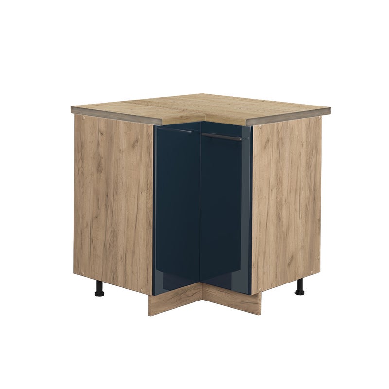 Vicco Szafka narożna Fame-Line, Ciemnoniebieski wysoki połysk, 80.5 cm , BP Dąb