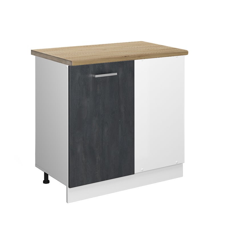 Vicco Szafka narożna R-Line, Czarny beton, 86 cm BP Dąb