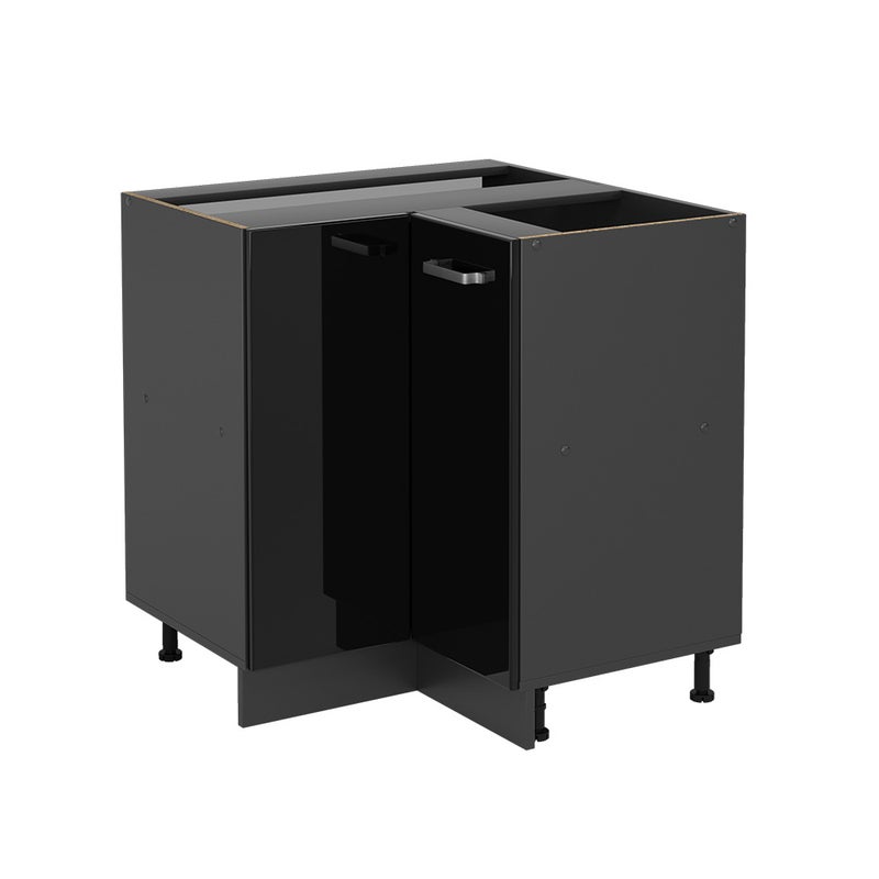 Vicco Szafka narożna R-Line, Czarny wysoki połysk, 75.6 cm bez blatu roboczego