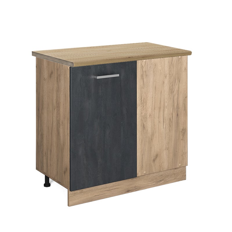 Vicco Szafka narożna R-Line, Czarny beton, 86 cm BP Dąb