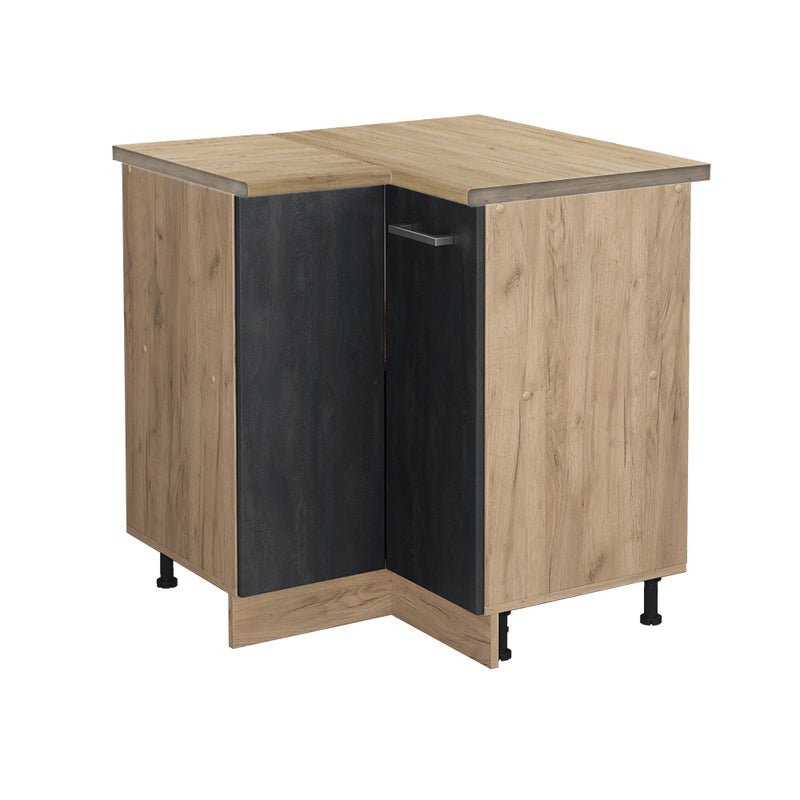 Vicco Szafka narożna R-Line, Czarny beton, 75.6 cm BP Dąb
