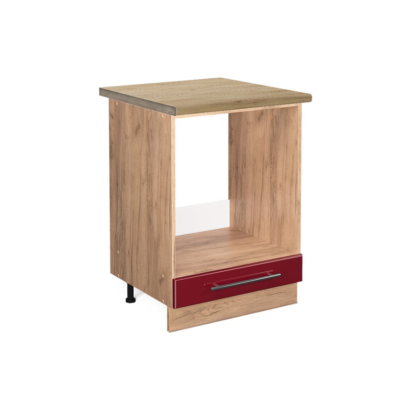 Vicco Szafka kuchenna Fame-Line, Bordowa Czerwień wysoki połysk, 60 cm , BP Dąb