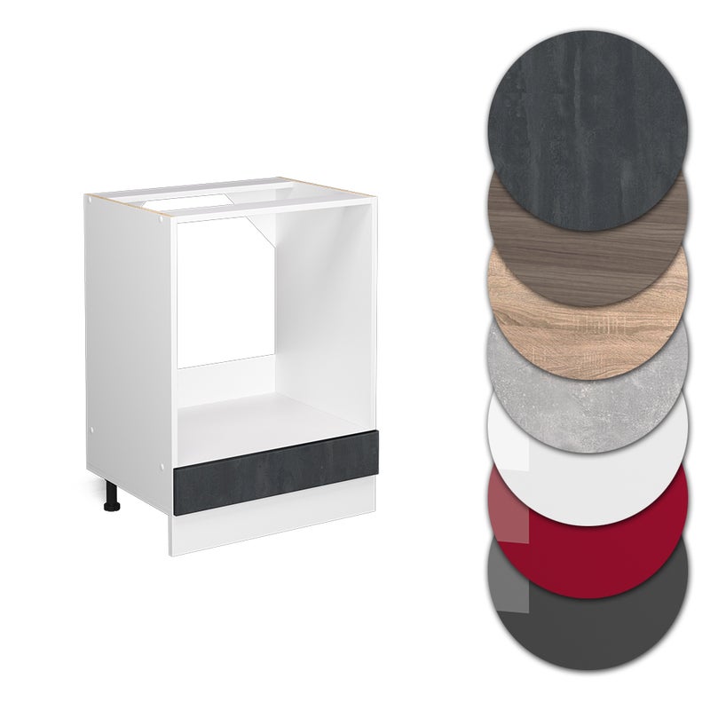 Vicco Szafka kuchenna R-Line, Czarny beton, 60 cm BP Dąb