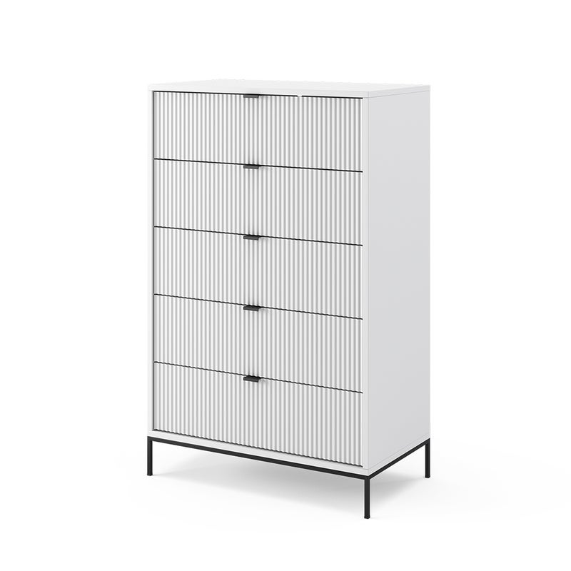 Vicco Komoda Eliza, Biały, 76 x 120 cm z 5 szufladami