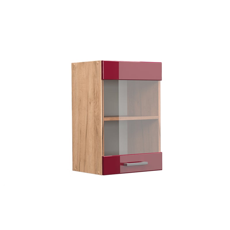 Vicco Szklana szafka kuchenna R-Line, Czerwony połysk, 40 cm