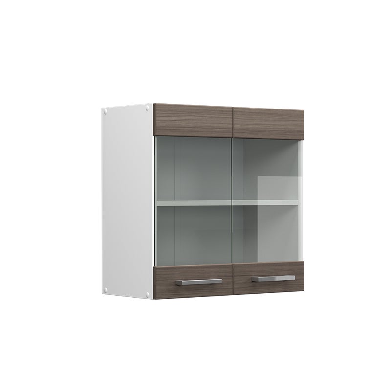 Vicco Szklana szafka kuchenna R-Line, Szlachetna szarość, 60 cm