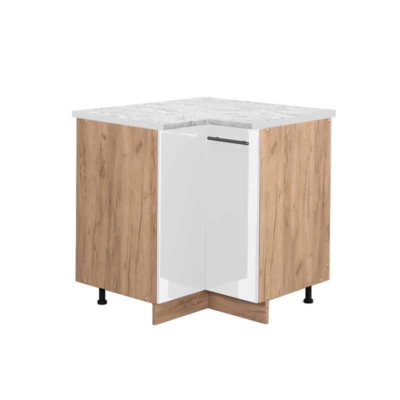 Vicco Szafka narożna Fame-Line, Biały wysoki połysk, 80.5 cm , BP Marmur