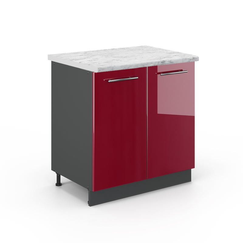 Vicco Szafka pod zlew Fame-Line, Bordowa Czerwień wysoki połysk, 80 cm , BP Marmur
