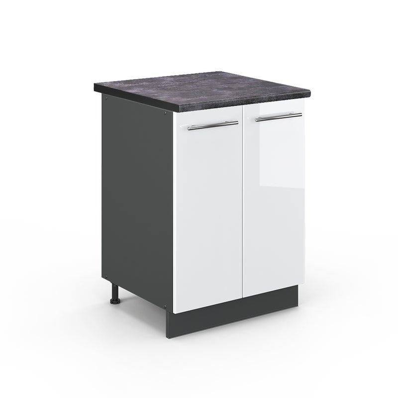 Vicco Szafki kuchenne Fame-Line, Biały wysoki połysk, 60 cm , BP Antracyt