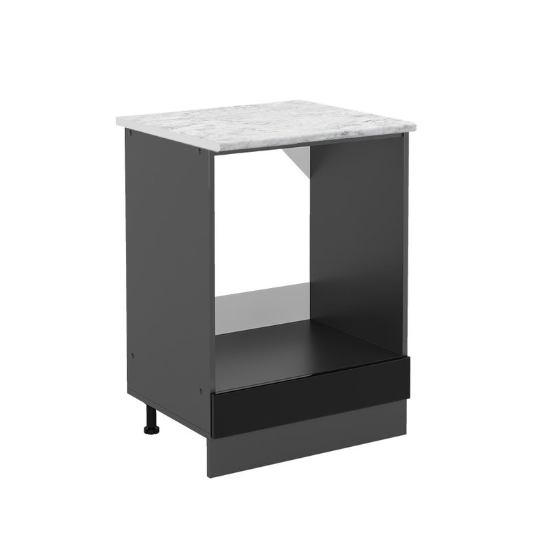 Vicco Szafka kuchenna R-Line, Czarny wysoki połysk, 60 cm BR Marmur