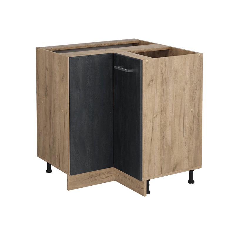 Vicco Szafka narożna R-Line, Czarny beton, 75.6 cm bez blatu roboczego