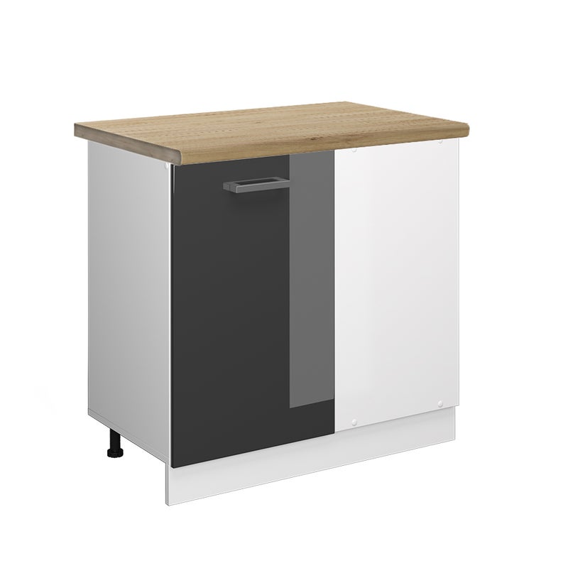 Vicco Szafka narożna R-Line, Antracyt wysoki połysk, 86 cm , BP Dąb