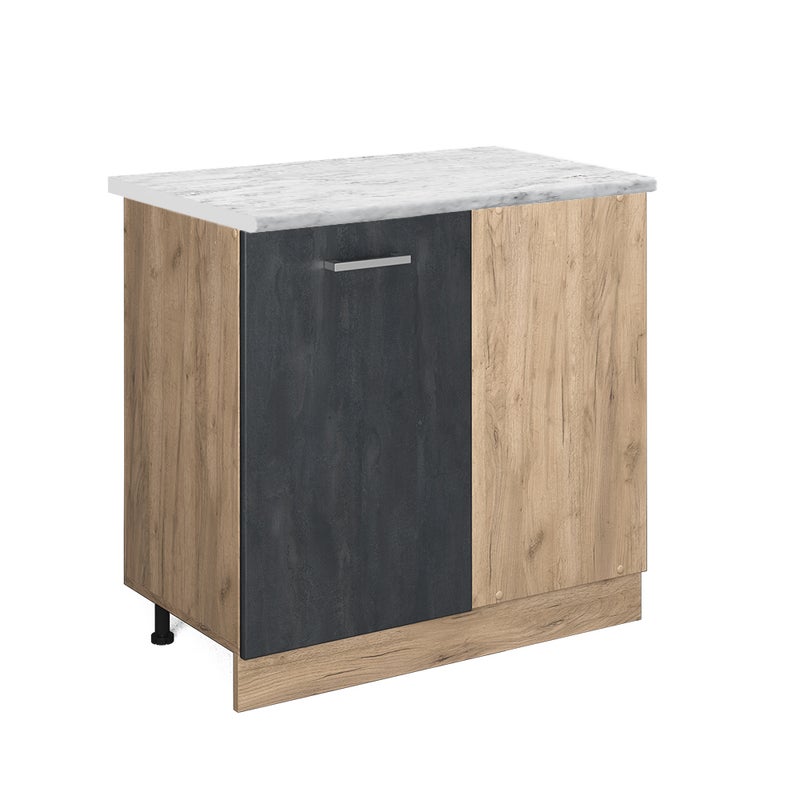 Vicco Szafka narożna R-Line, Czarny beton, 86 cm BP Marmur