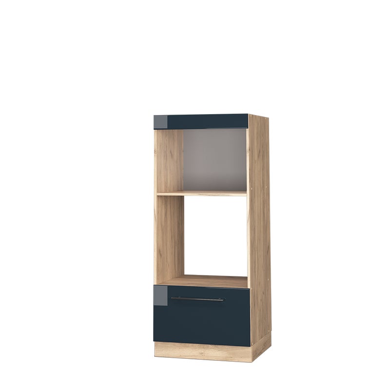 Vicco Szafka do mikrofalówki Fame-Line, Ciemnoniebieski wysoki połysk, 60 cm otwarty