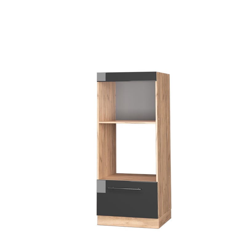 Vicco Szafka do mikrofalówki Fame-Line, Antracyt wysoki połysk, 60 cm otwarty