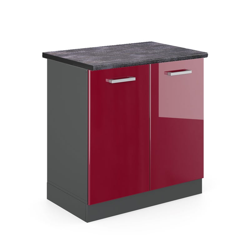 Vicco Szafka pod zlew R-Line, Czerwony połysk, 80 cm , BP Antracyt