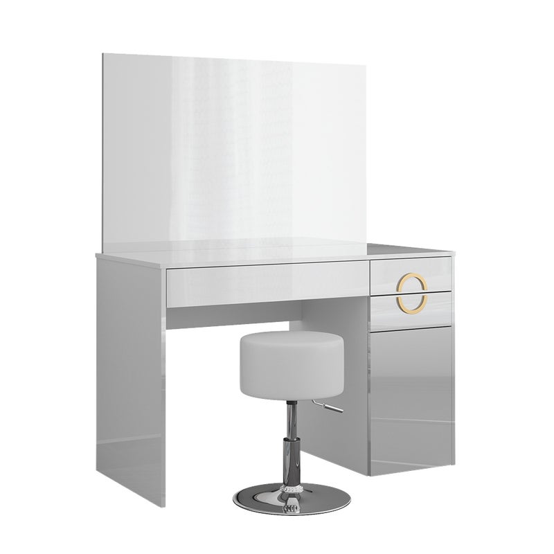 Vicco Stół toaletowy Adela, Biały, 115 cm z taboretem