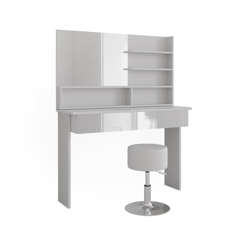 Vicco Stół o jamierze Azur, Biały, 120 cm z taboretem