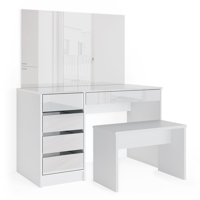 Vicco Stół szaleńcowy Sherry, Biały, 120 cm z ławką