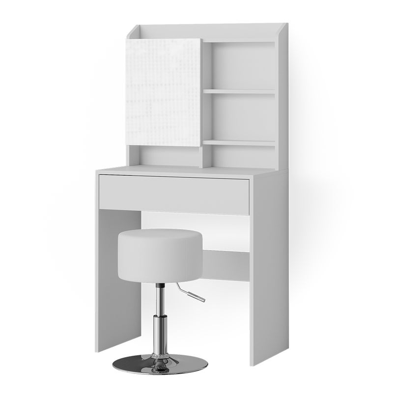 Vicco Stół toaletowy Laura, Biały, 70 cm z taboretem