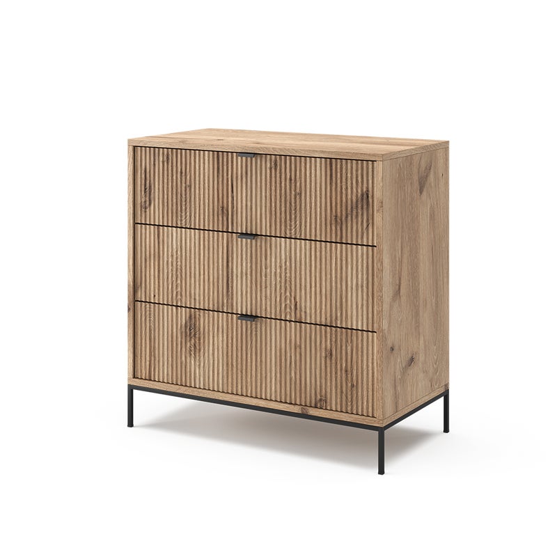 Vicco Komoda Eliza, Viking Oak, 42 x 81.2 cm z 3 szufladami