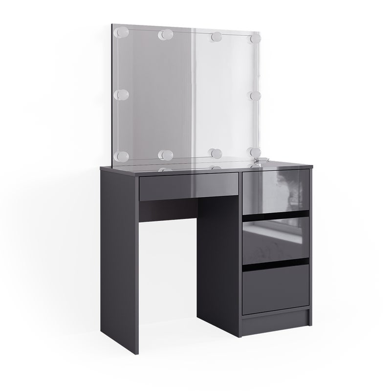 Vicco Stół do toalety Sherry, Antracyt, 90 cm z lustrem i oświetleniem LED