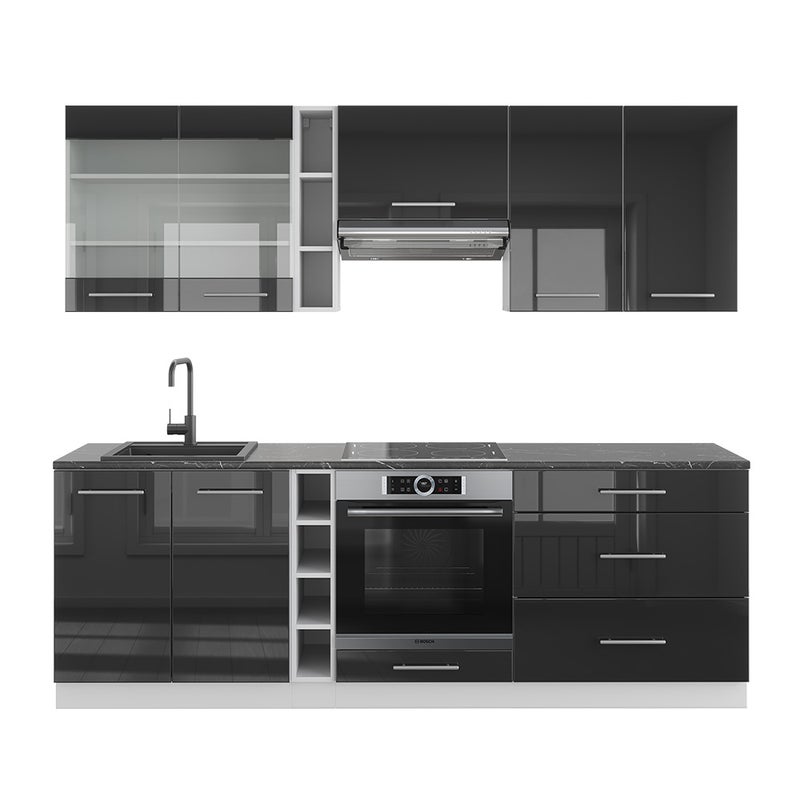 Vicco Szafka kuchenna Fame-Line, Antracytowy wysoki połysk/biały, 235 cm , BP Antracyt