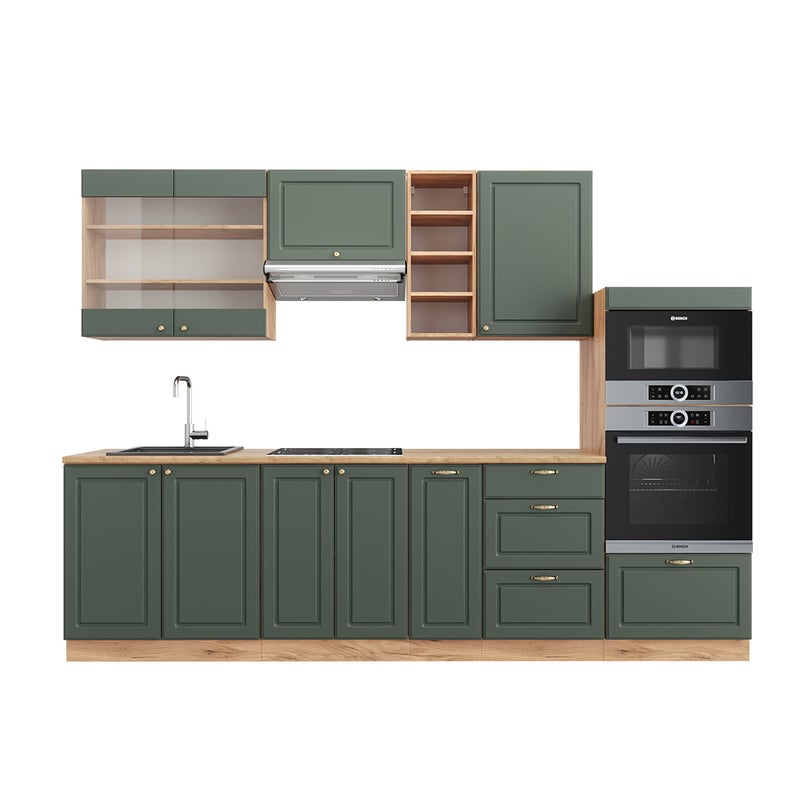 Vicco Aneks kuchenny Fame-Line, Green-Gold Country/Gold Power Oak, 280 cm , BP Dąb